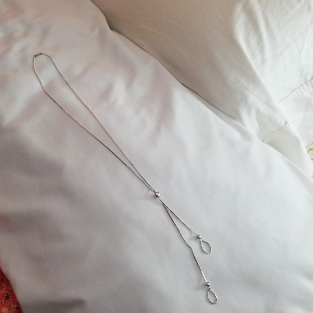 Silver Y necklace NJ